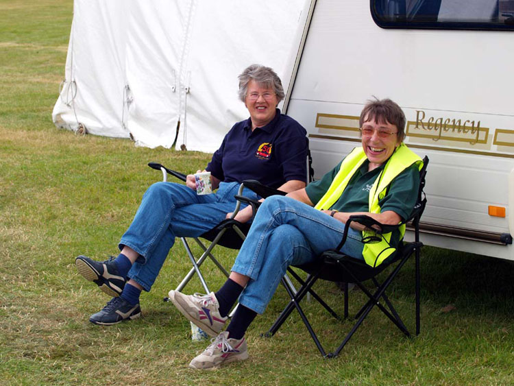 JANET HARPER AND HESTER WALDEN ENJOY A BREAK